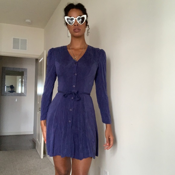 Vintage Dresses & Skirts - Purple silk vintage dress